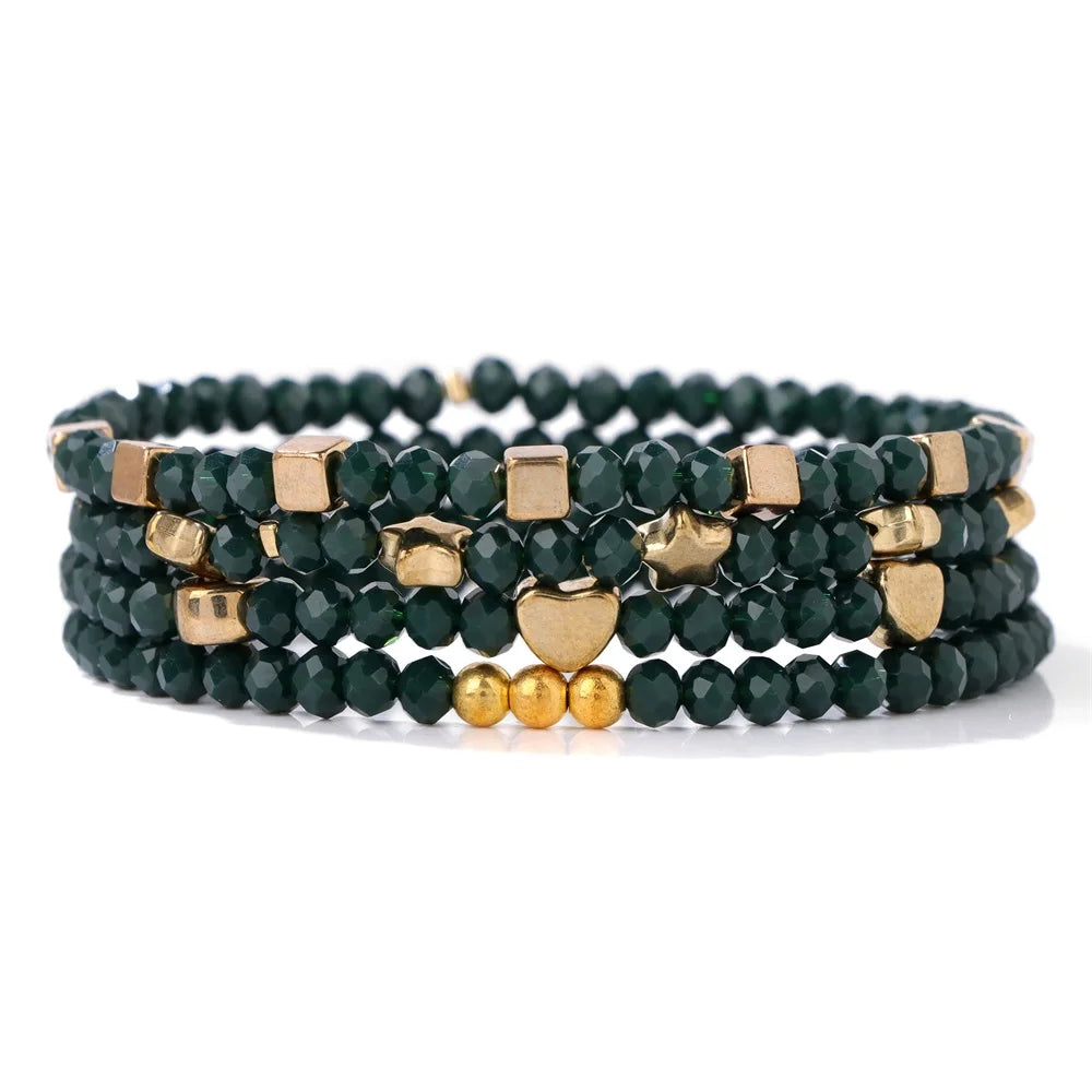 Bracelet Cristal Bohème — Set de 4 Pièces