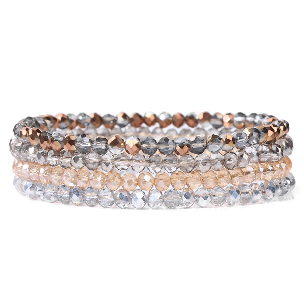 Bracelet Cristal Bohème — Set de 4 Pièces
