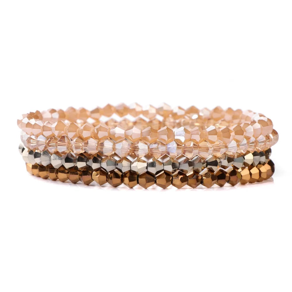 Bracelet Cristal Bohème — Set de 4 Pièces