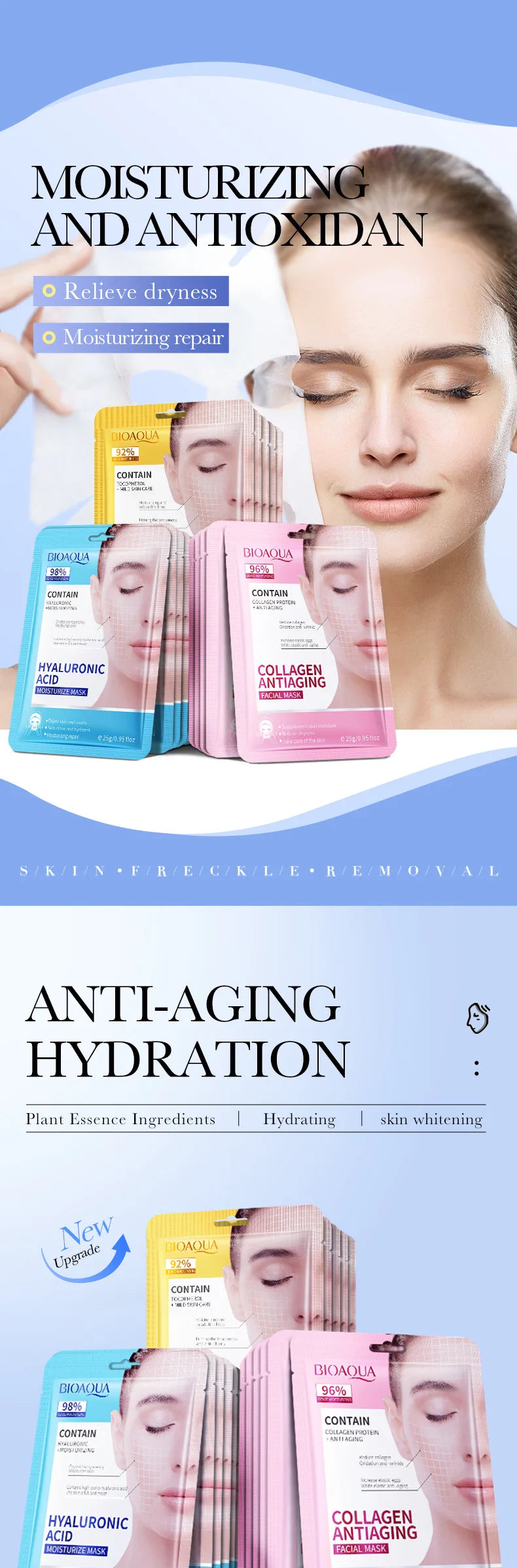 Masques Visage Collagène & Rétinol — Set de 15 Pièces