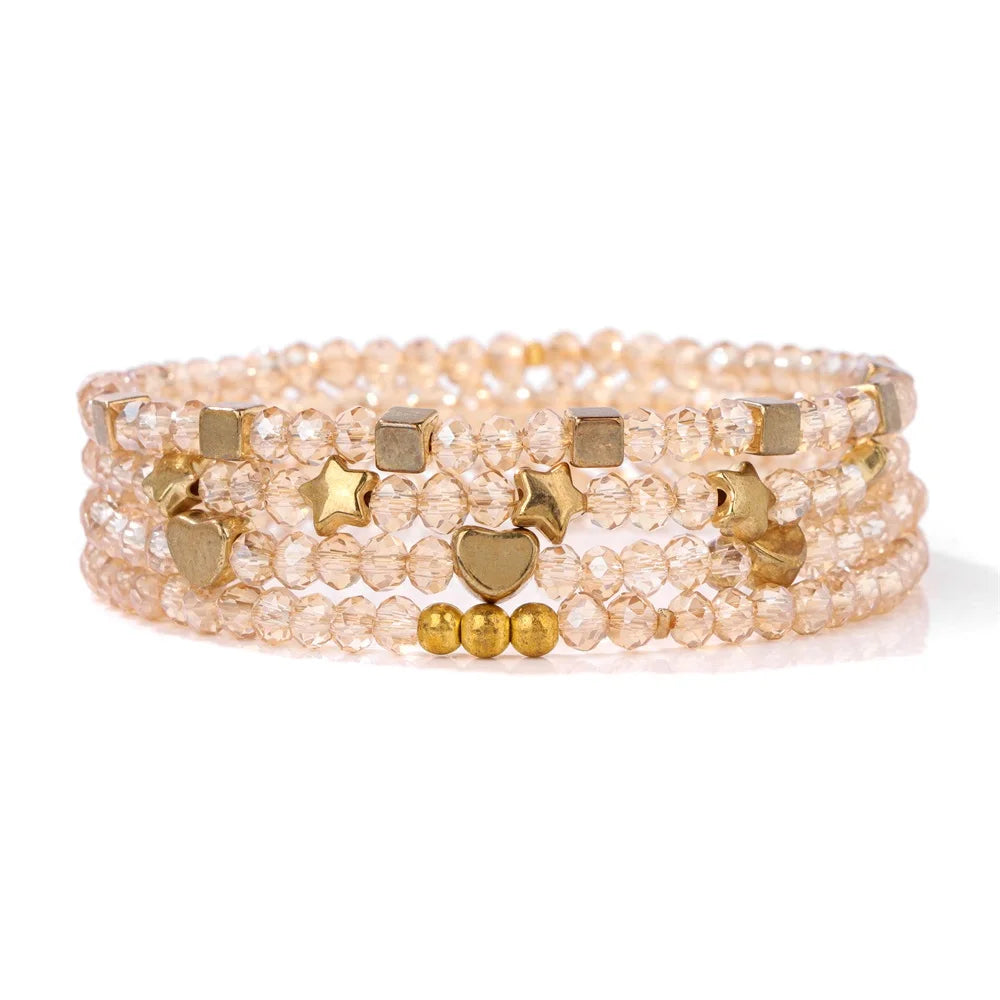 Bracelet Cristal Bohème — Set de 4 Pièces