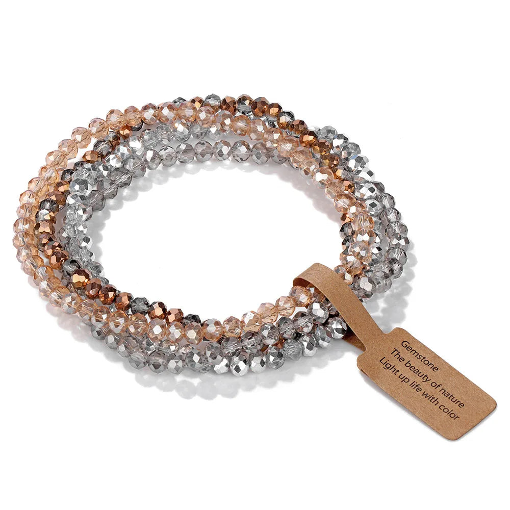 Bracelet Cristal Bohème — Set de 4 Pièces