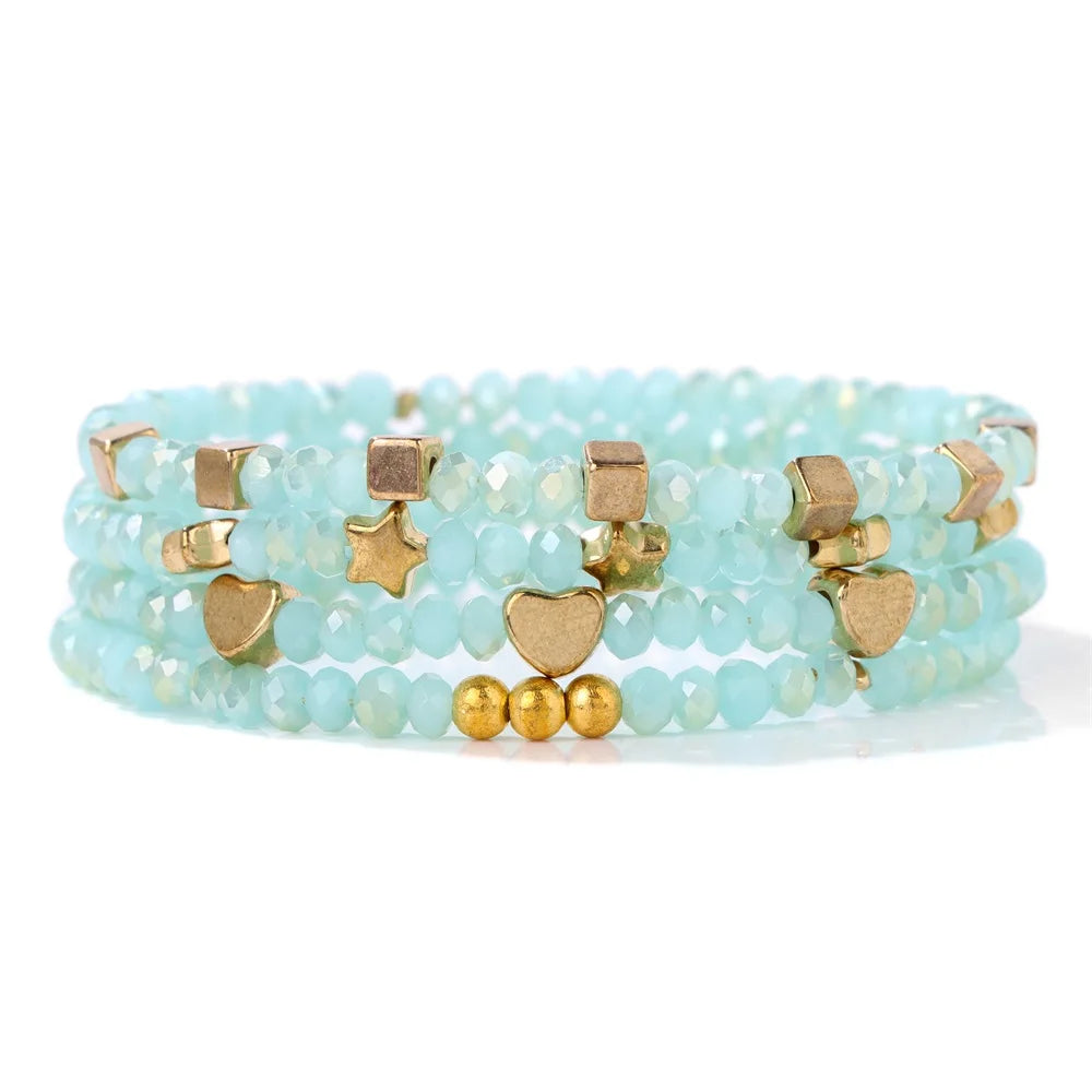 Bracelet Cristal Bohème — Set de 4 Pièces