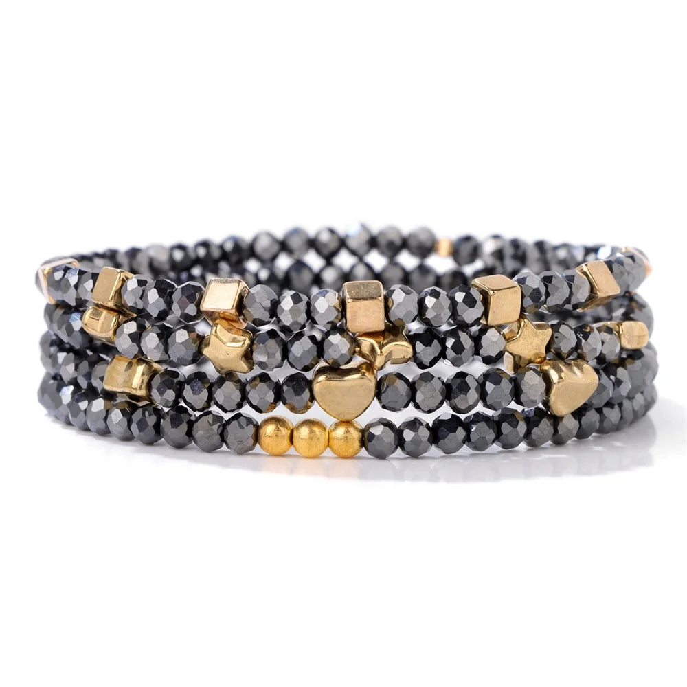 Bracelet Cristal Bohème — Set de 4 Pièces