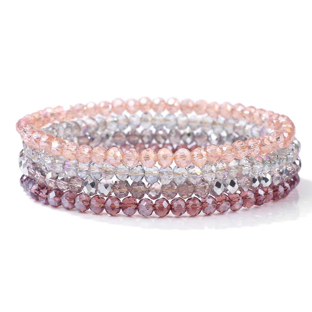 Bracelet Cristal Bohème — Set de 4 Pièces
